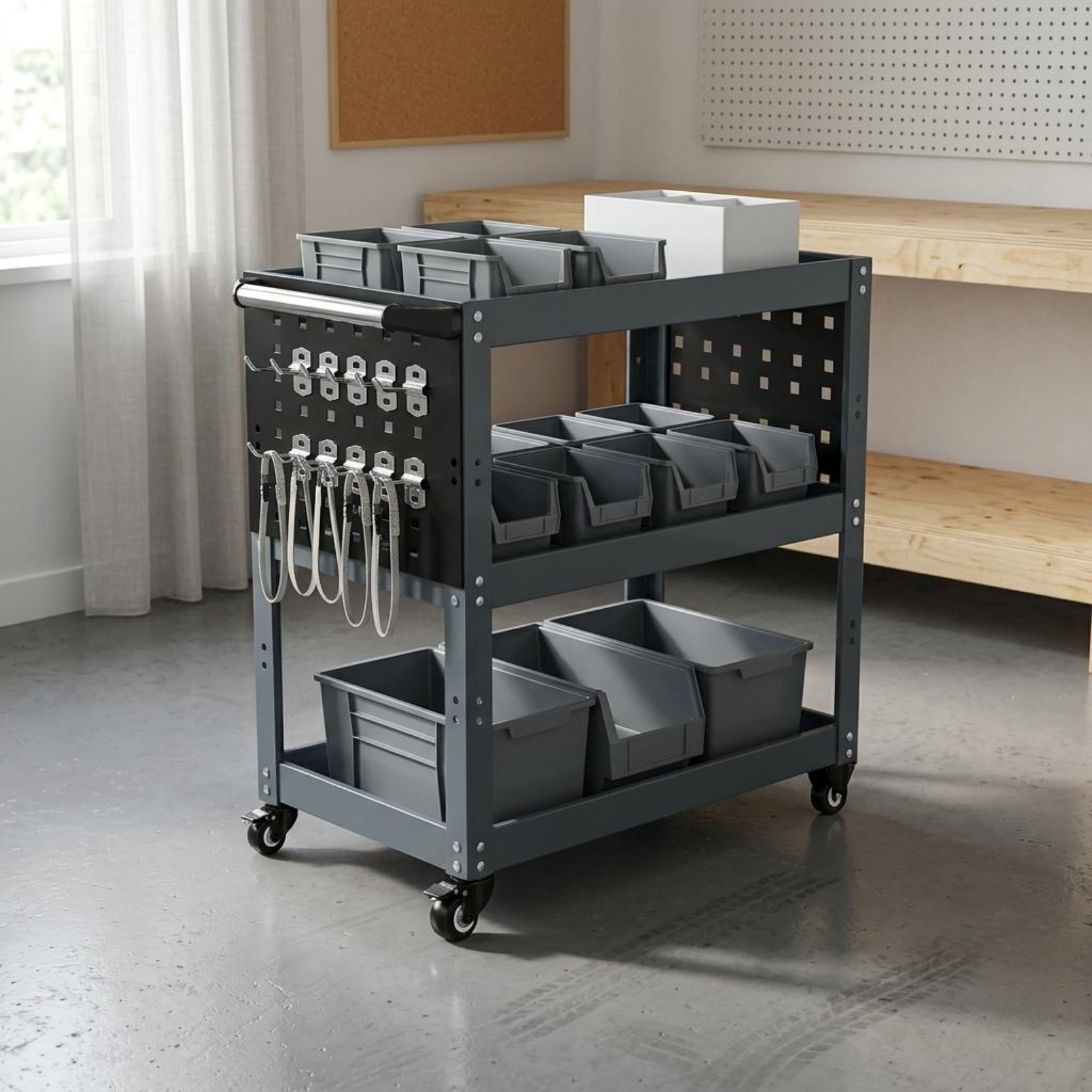 Design Tools Workshop - Metal Tool Utility Wagon on Wheels