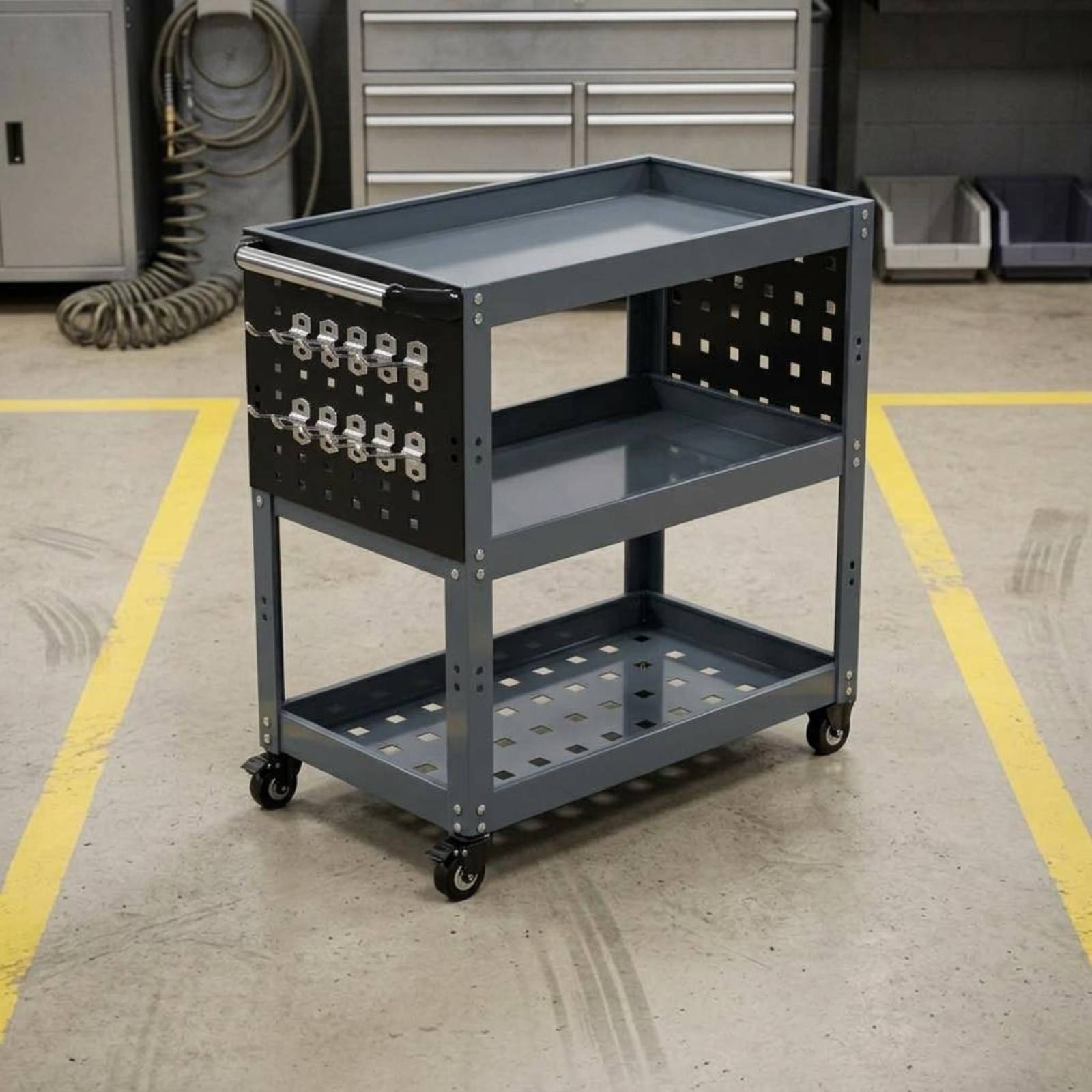Metal Tool Utility Wagon on Wh - Design Tools Workshop reseña y precio