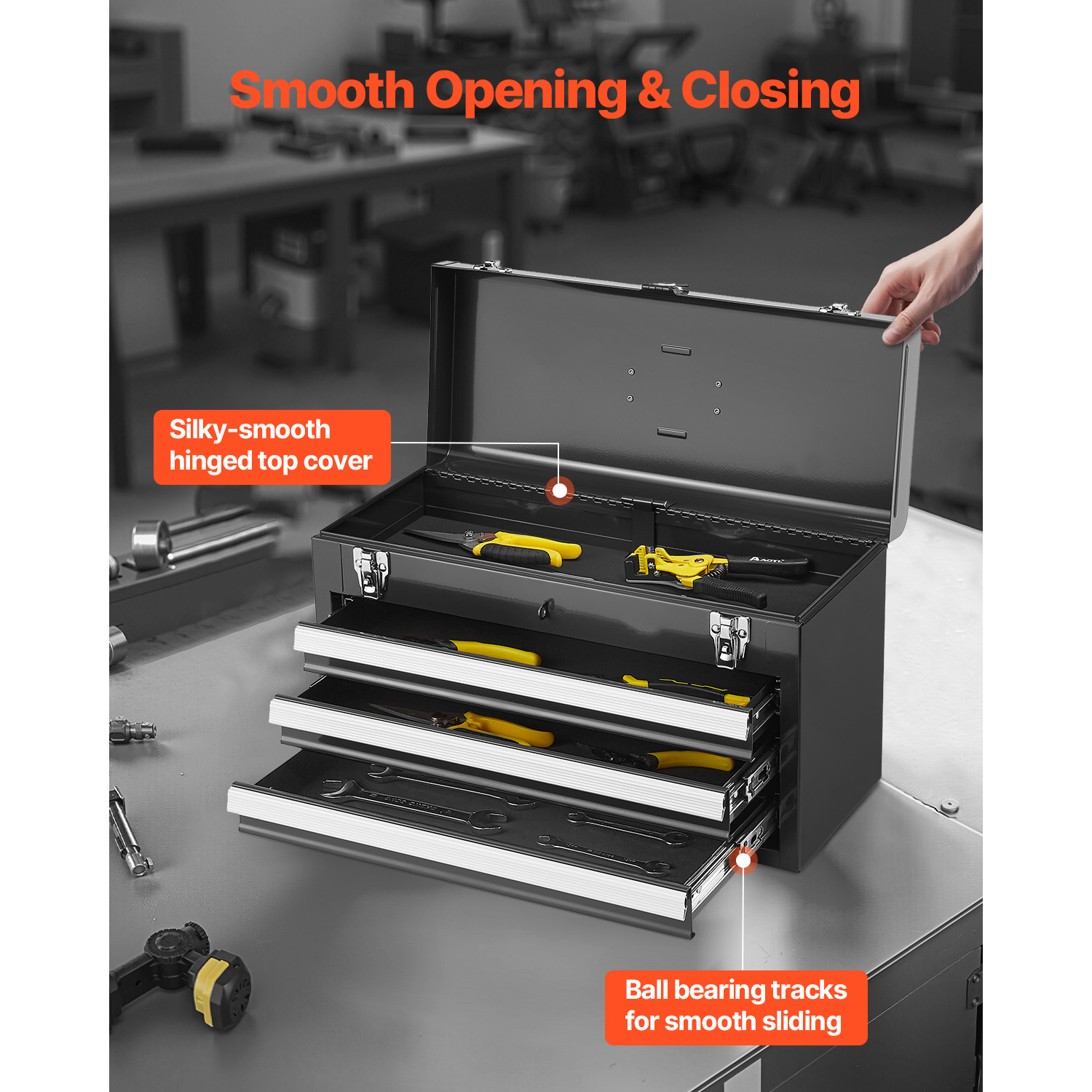 SucceBuy 20in 3-Drawer Metal T - Workshop Tools Box reseña y precio