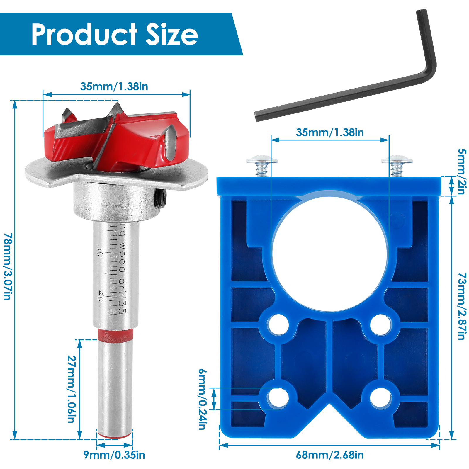 35mm Hinge Boring Bit Hole Jig - Pocket Hole Jig reseña y precio