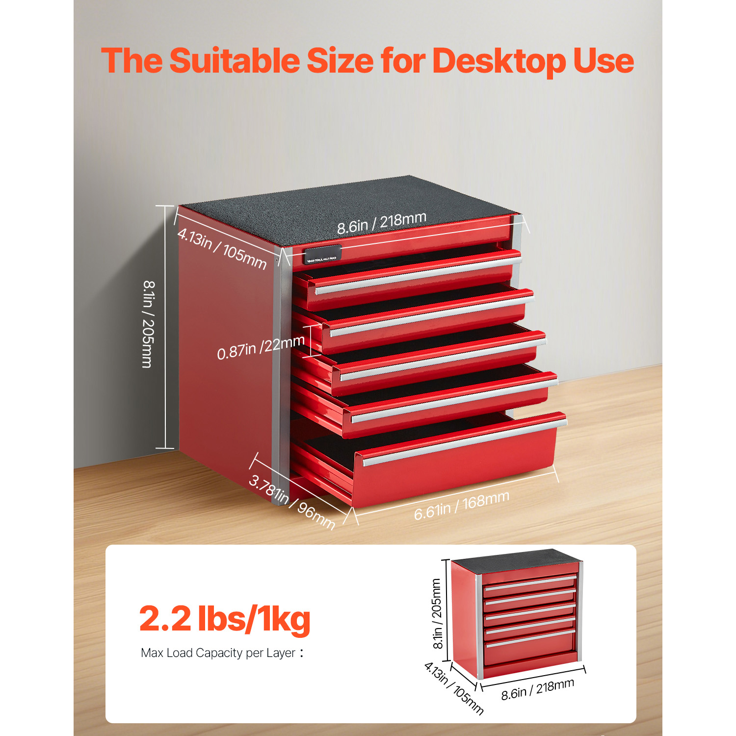 SucceBuy 5-Drawer 8.6in Metal  - Workshop Tools Box reseña y precio