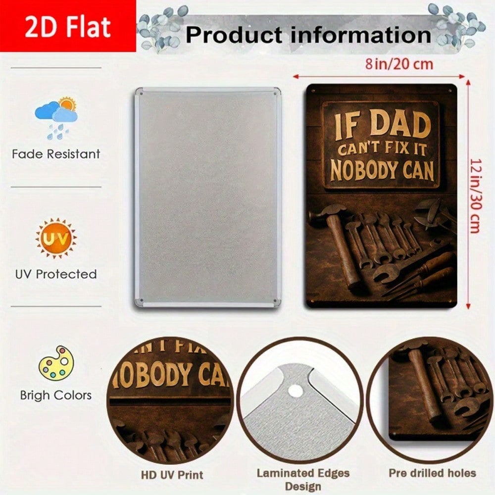 1PC Tin Sign If Dad Can Not Fi - Design Tools Workshop reseña y precio
