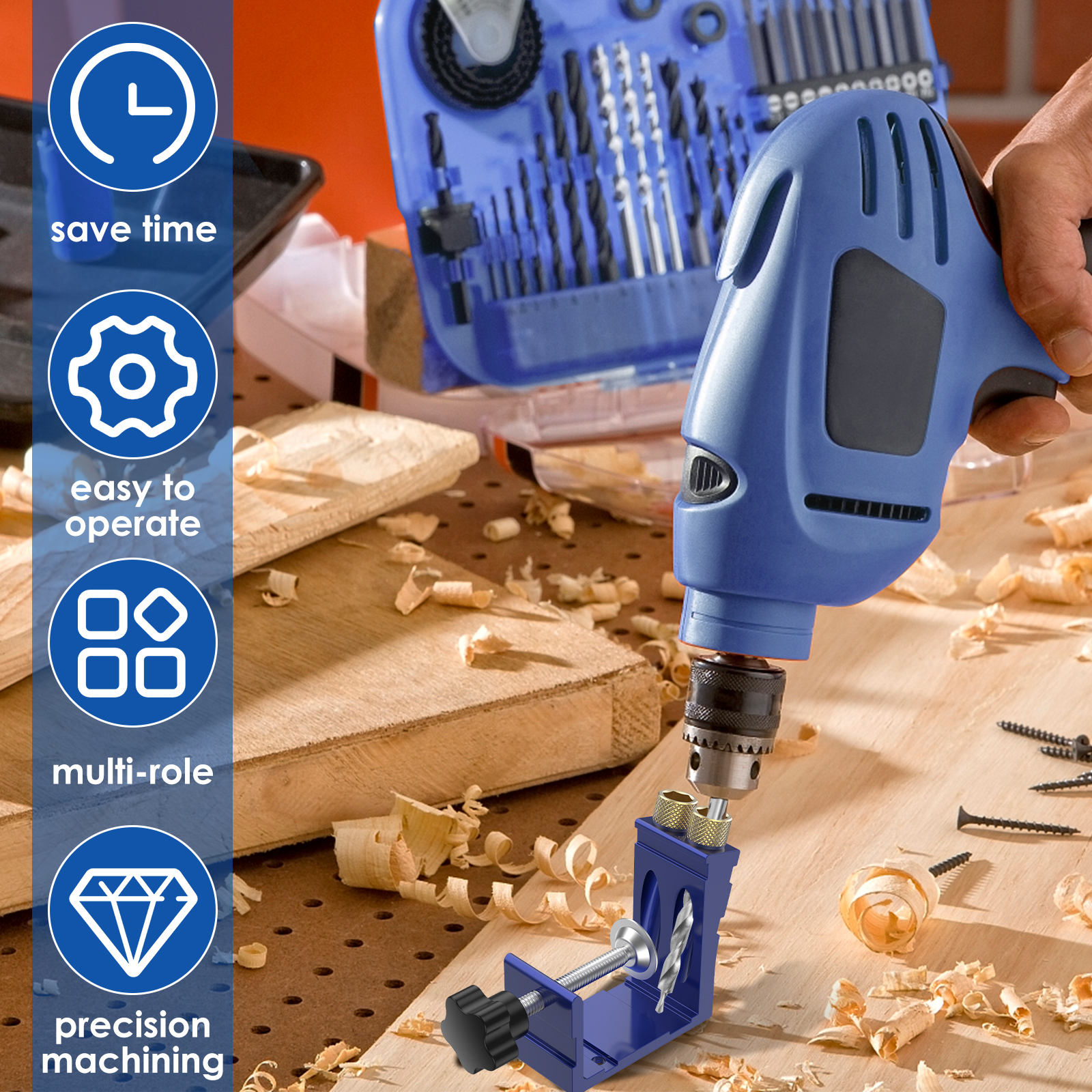 47pcs Oblique Hole Locator Woo - Pocket Hole Jig reseña y precio