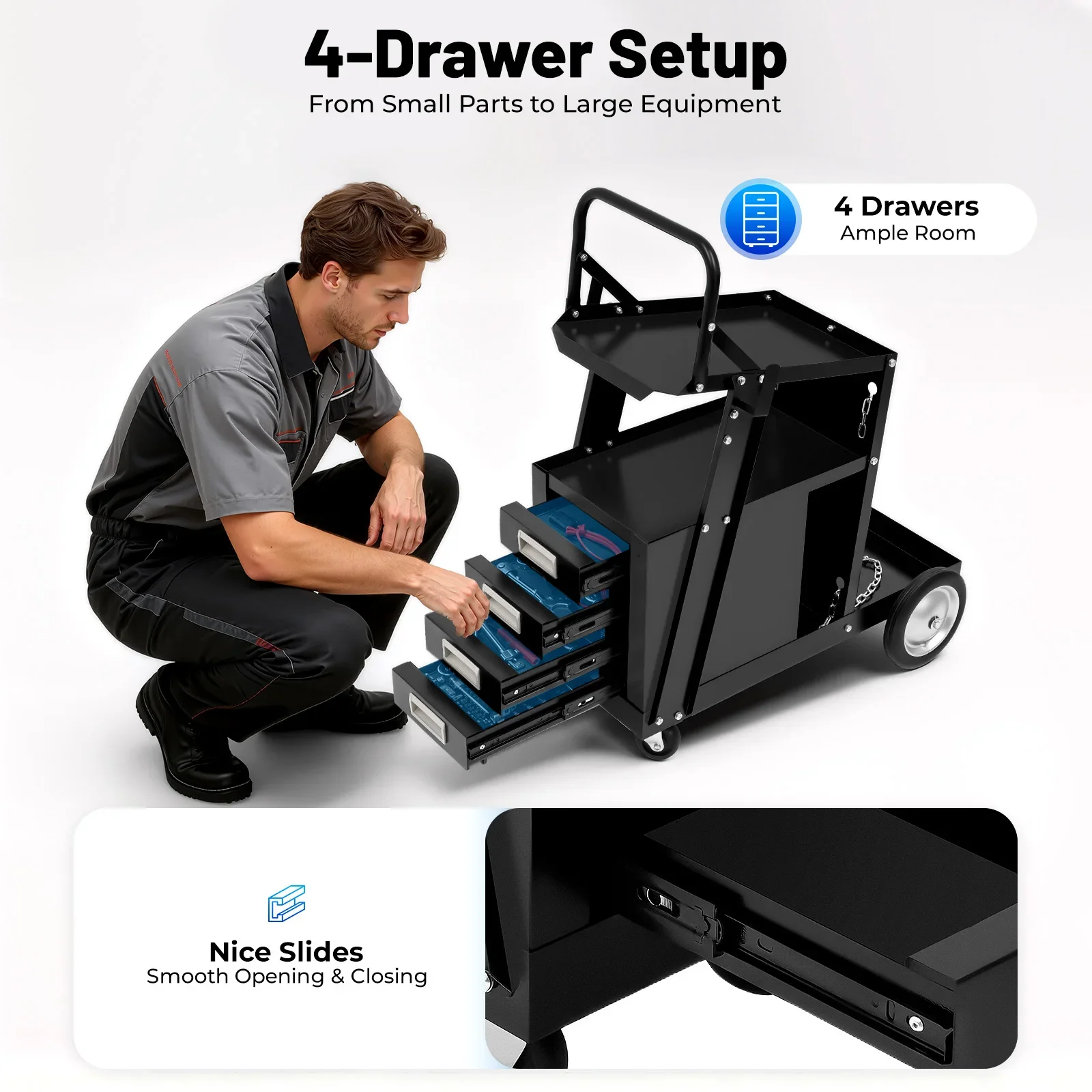 Rolling Welding Cart with Comf - Workshop Tools And Equipment reseña y precio