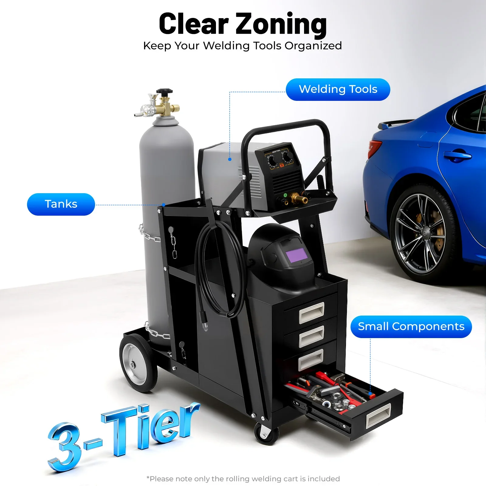 Rolling Welding Cart with Comf - Workshop Tools And Equipment reseña y precio